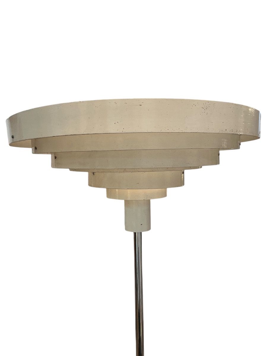 Lampadaire style Poulsen avec pied en marbre