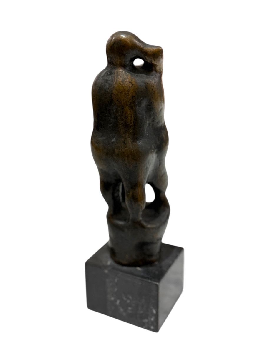 Sculpture en bronze signée Oreste Dequel – Abstraction organique