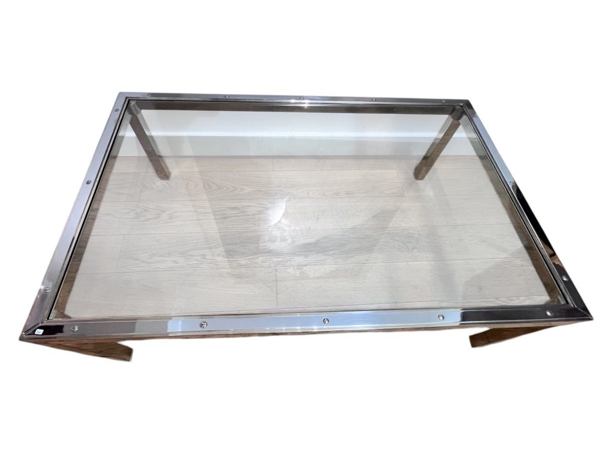 Table Basse En Verre Chrome Et Laiton cartier