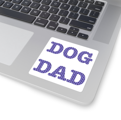 Trippy Purple Checkers Dog Dad Sticker