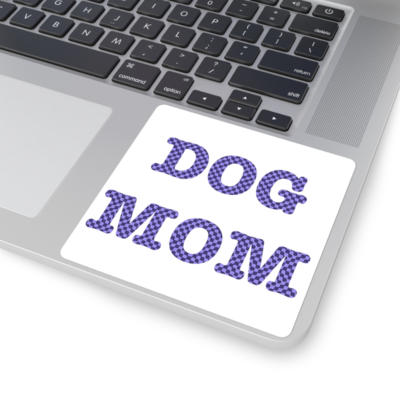 Trippy Purple Checkers Dog Mom Sticker