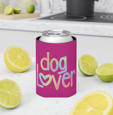 Dog Lover (Tie Dye Text) Can Cooler