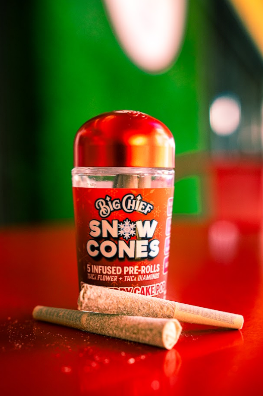 Big Chief Snow Cones Infused Pre-Rolls THCa Flower+THC-A Diamonds 2.5G / $29.99