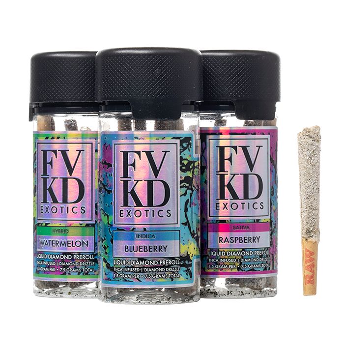 FVKD Exotics Liquid Diamond Pre Rolls (5)  7.5G.  $29.99