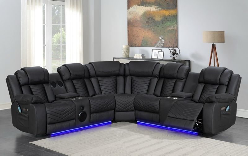 Sala Reclinable Luz Led en L