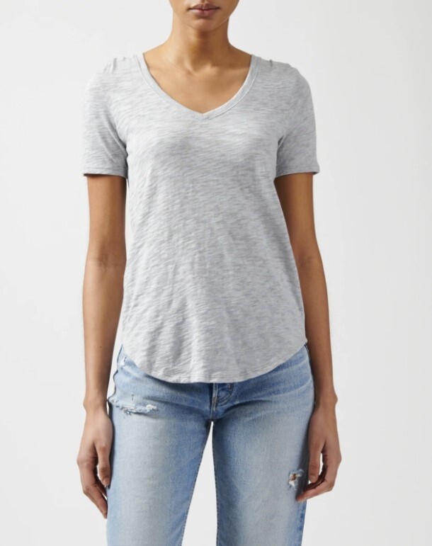 ATM Slub Jersey Crew Neck Schoolboy Tee, Color: Heather Grey, Size: XS