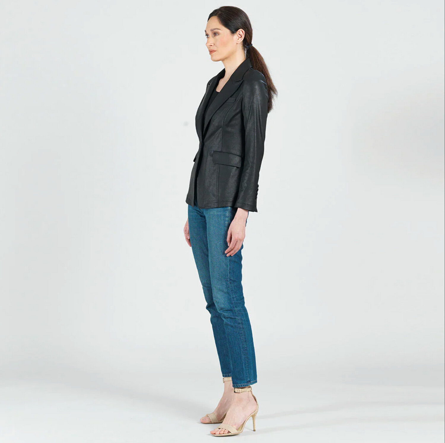 Clara SunWoo Black One Button Blazer