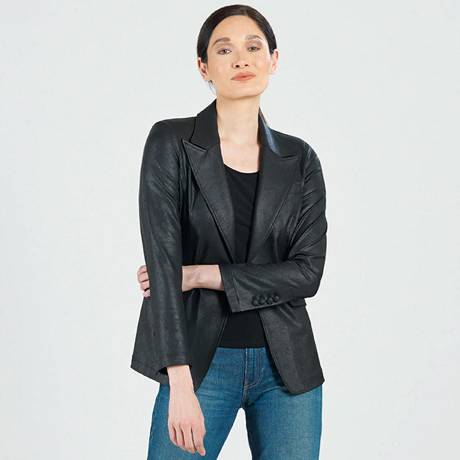 Clara SunWoo Black One Button Blazer