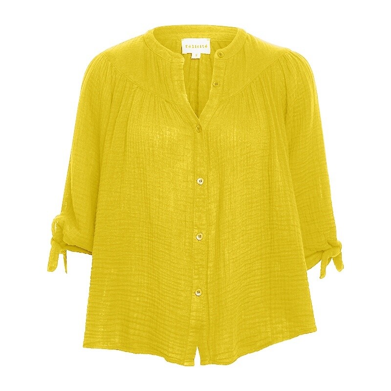 Felicite Tie Top in Dandelion, Color: Dandelion, Size: 1