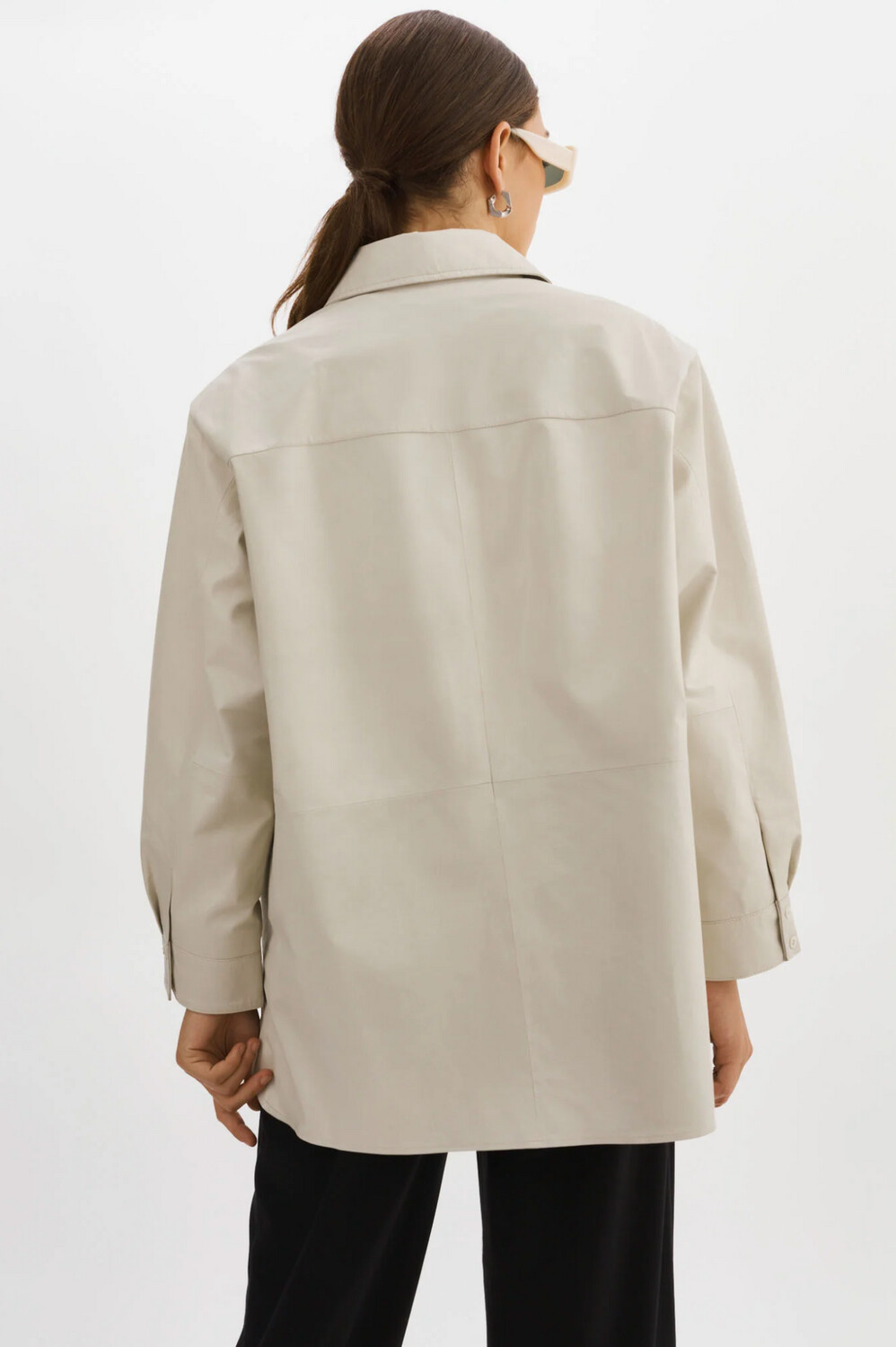 Lamarque Estelle Leather Oversized Shirt Jacket