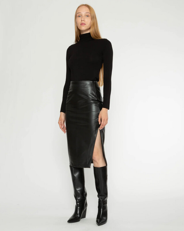 Ripley Rader Vegan Leather Midi Skirt