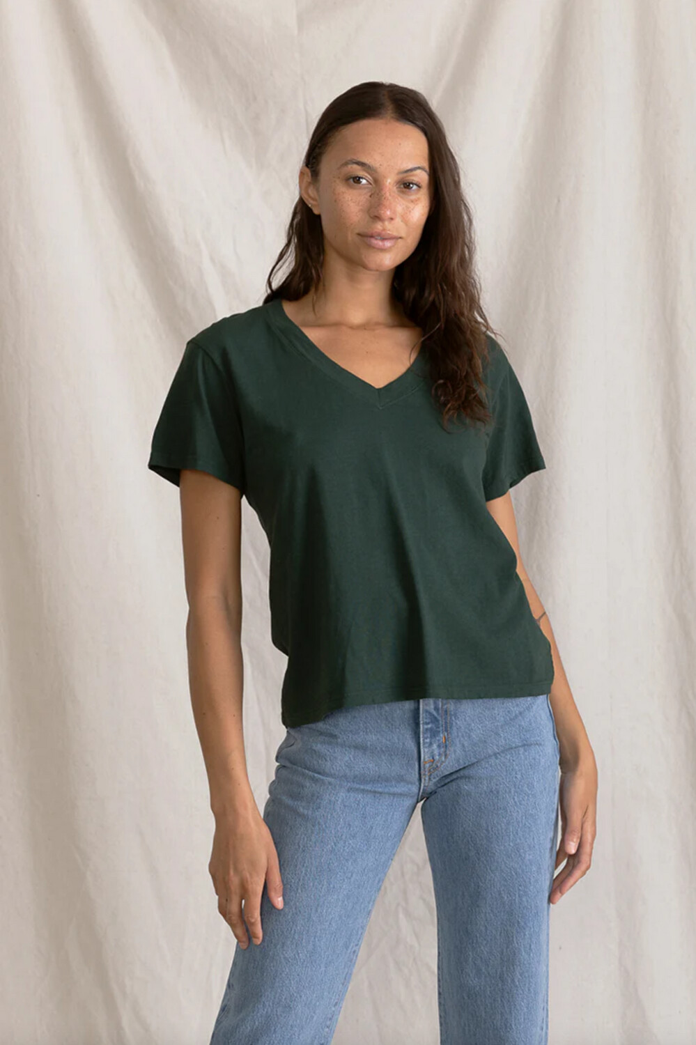 Perfect White Tee Hendrix Boxy V Neck Tee