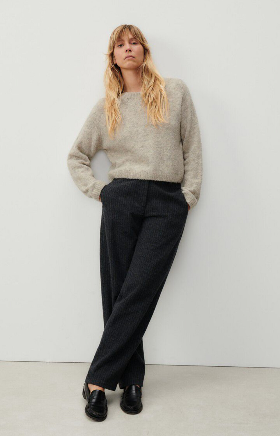American Vintage Collar Crop Sweater