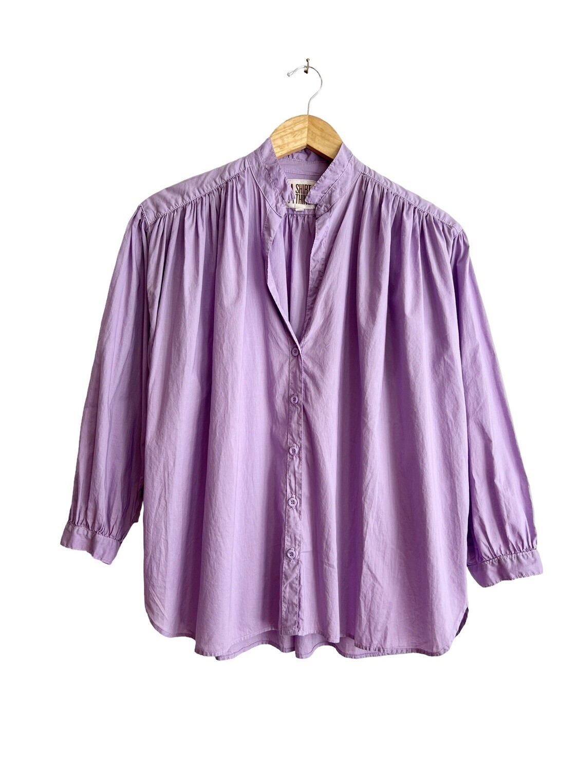 A Shirt Thing Flora Blouse in Lilac, Color: Lilac, Size: XS