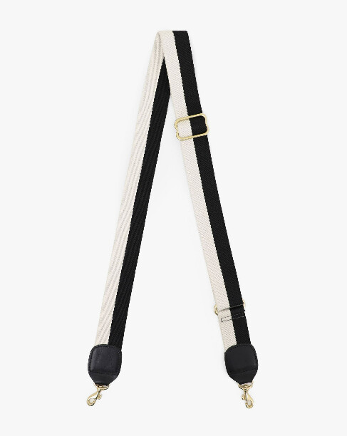 Clare V Adjustable Crossbody Strap in Black/White