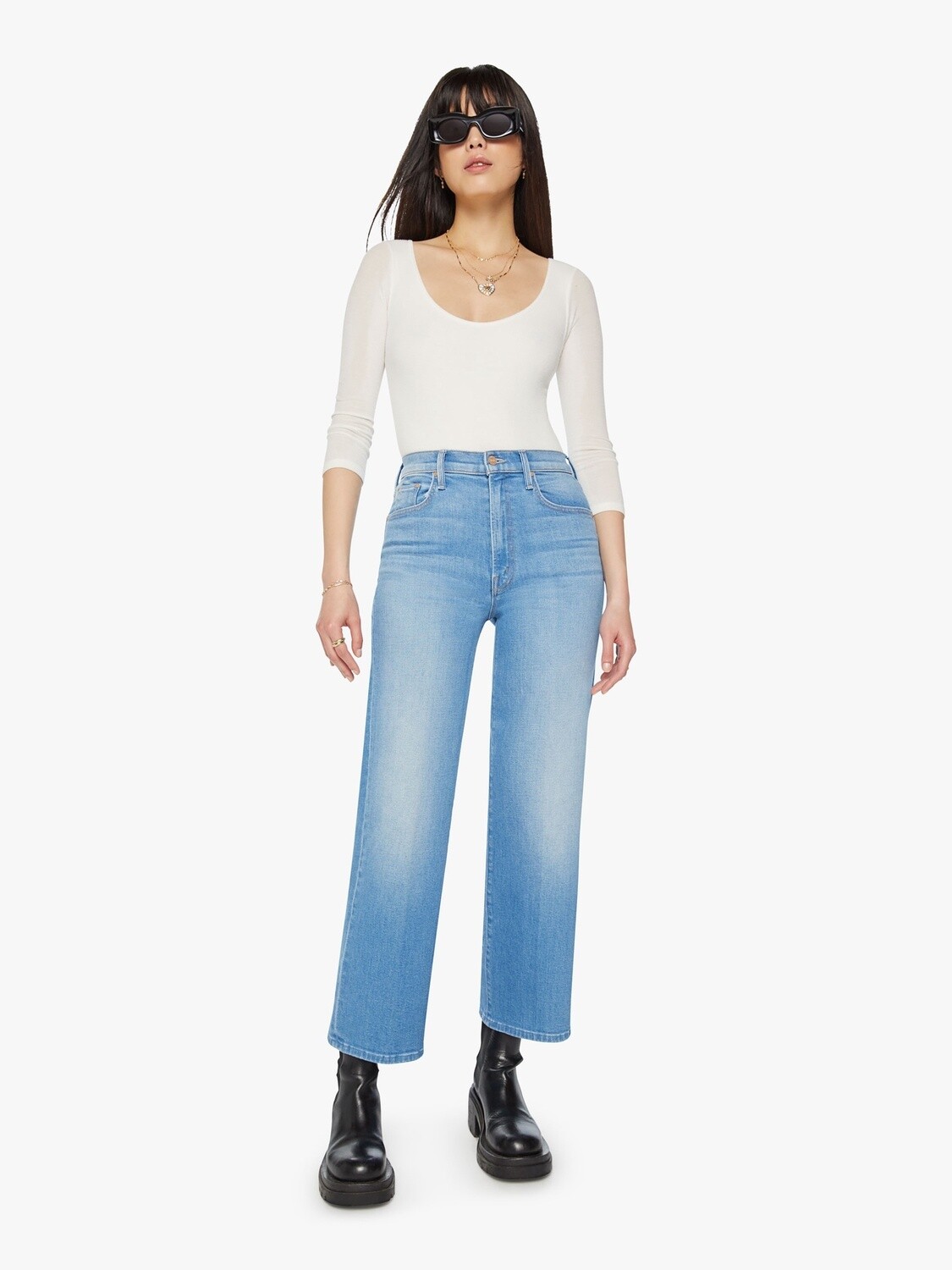 Mother The Rambler Zip Ankle Jean in Going Dutch