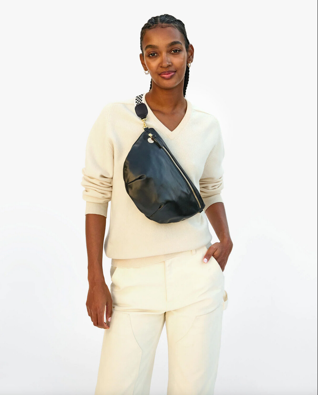 Clare V Adjustable Checkerboard Strap