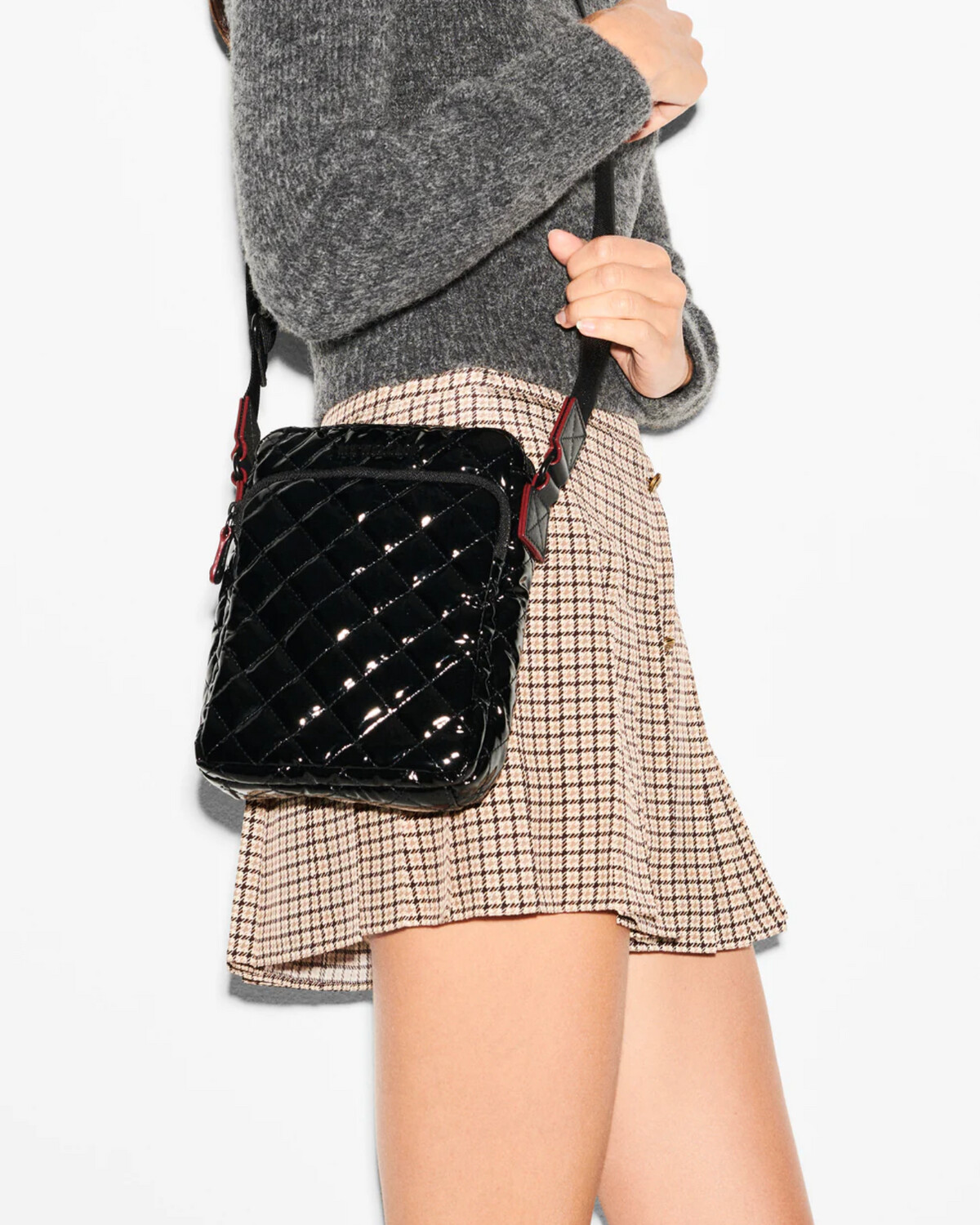 MZ Wallace Metro Crossbody in Black Lacquer