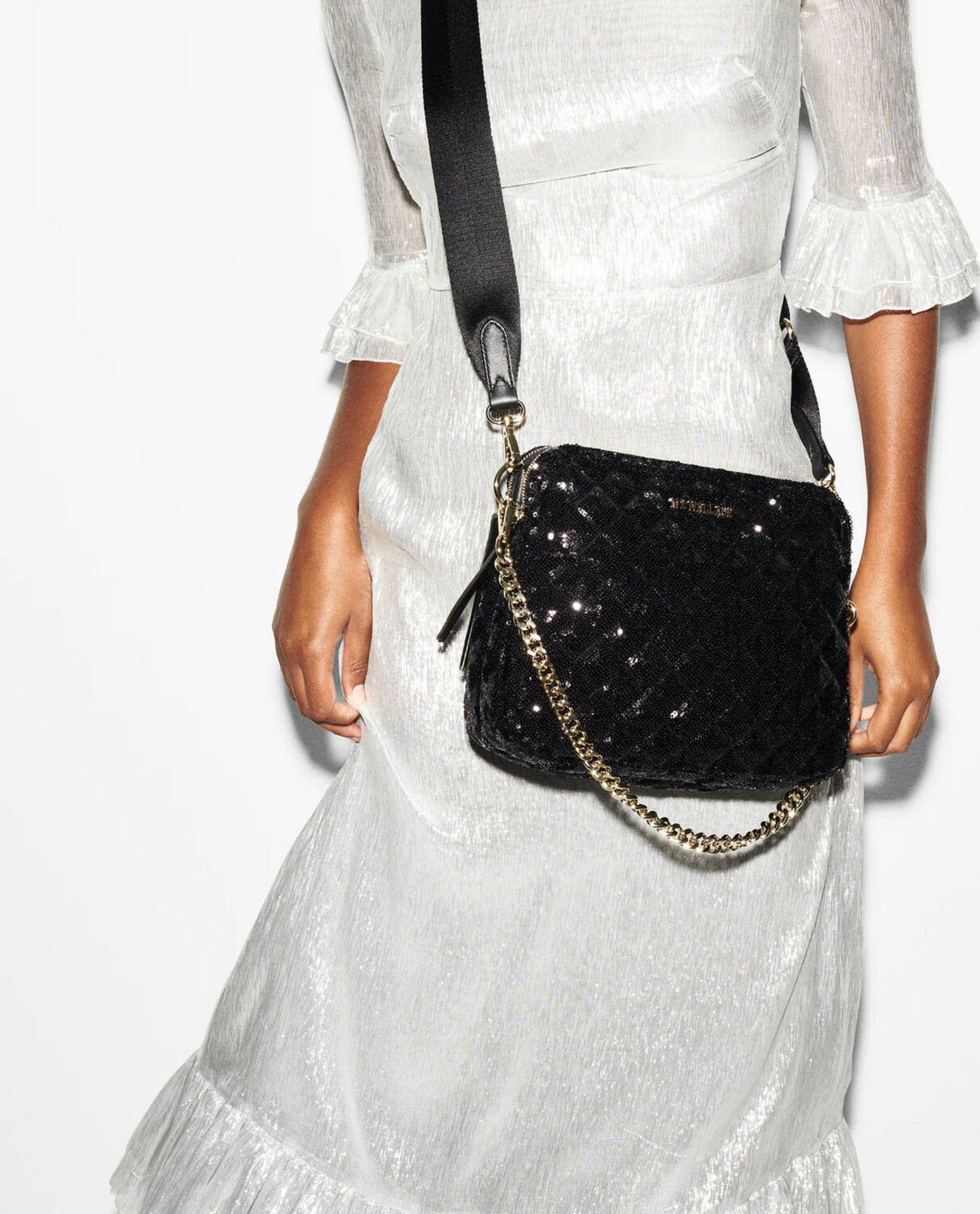 MZ Wallace Madison Crossbody in Black Sequin