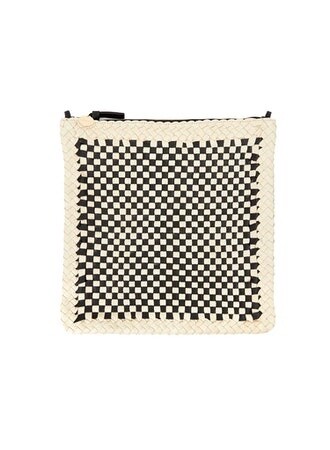Clare V Checked Foldover Clutch, Color: BK/CR CHECK, Size: O/S