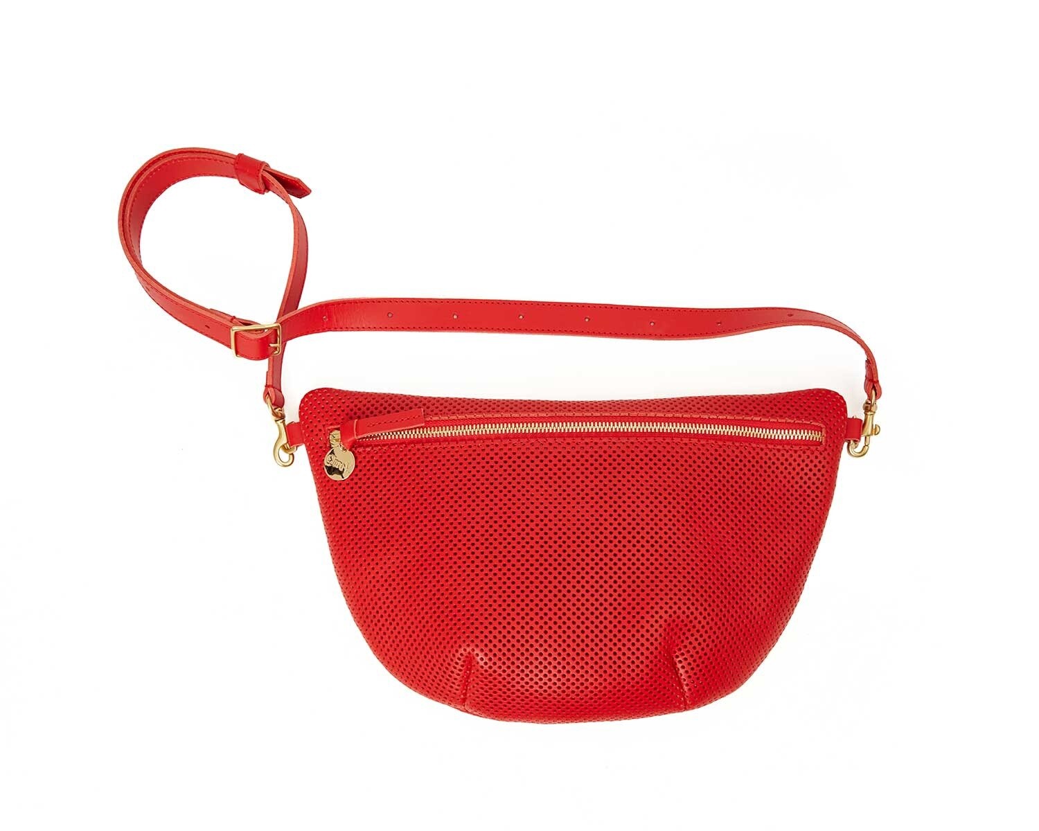 Clare V Grande Fanny Perf in Tomato Red, Color: Tomato, Size: o/s