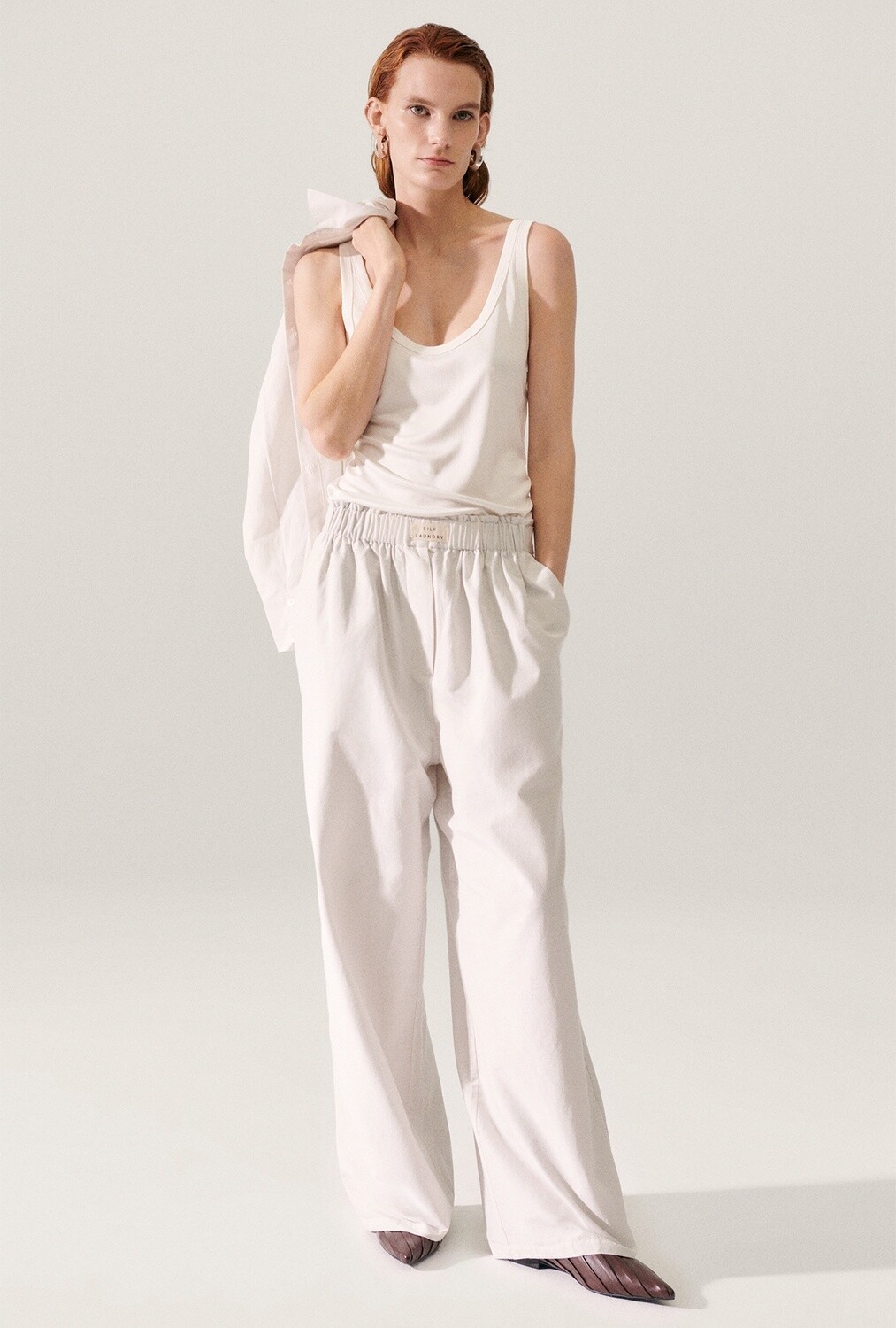 Silk Laundry Jersey Scoop Tank, Color: White, Size: XS