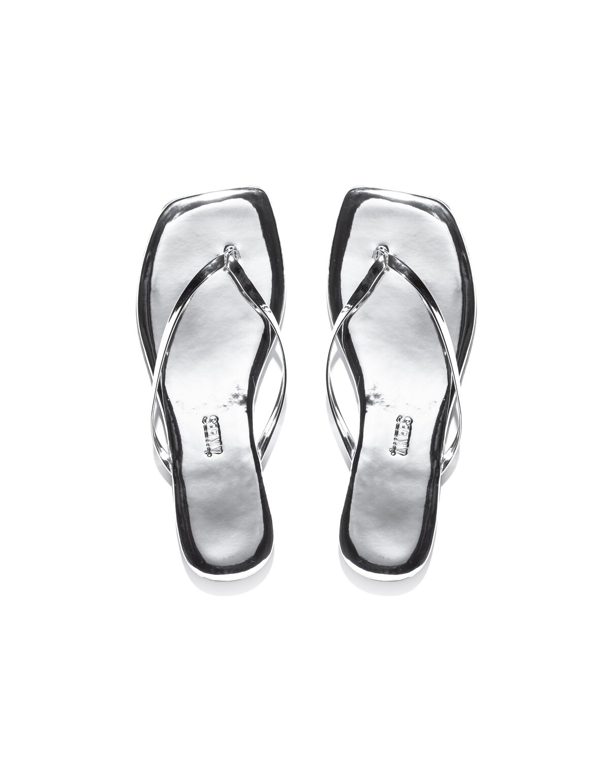 Tkees Square Toe Mirror Metallic Flip Flops