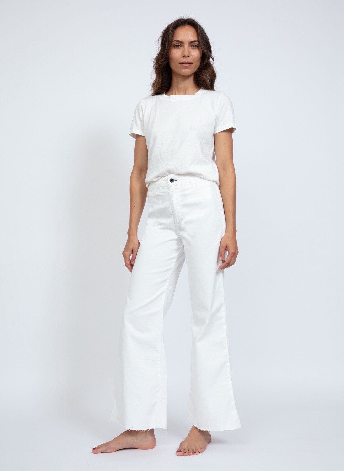 ASKK NY Cropped Brighton Twill  in Ivory