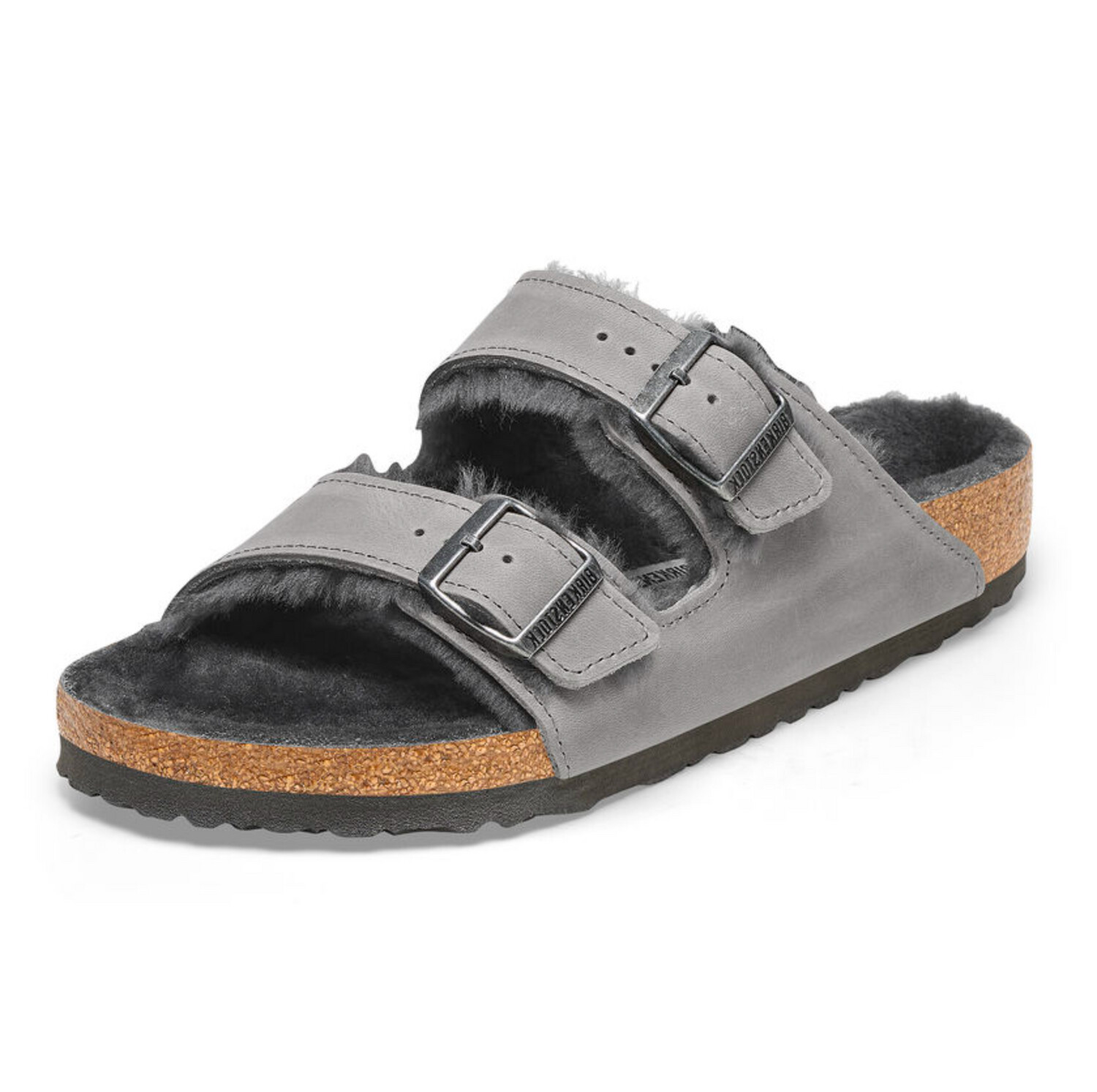 Birkenstock Arizona Shearling Lined in Iron Oiled