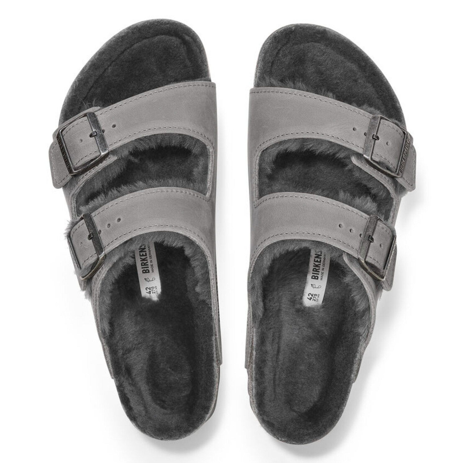 Birkenstock Arizona Shearling Lined in Iron Oiled