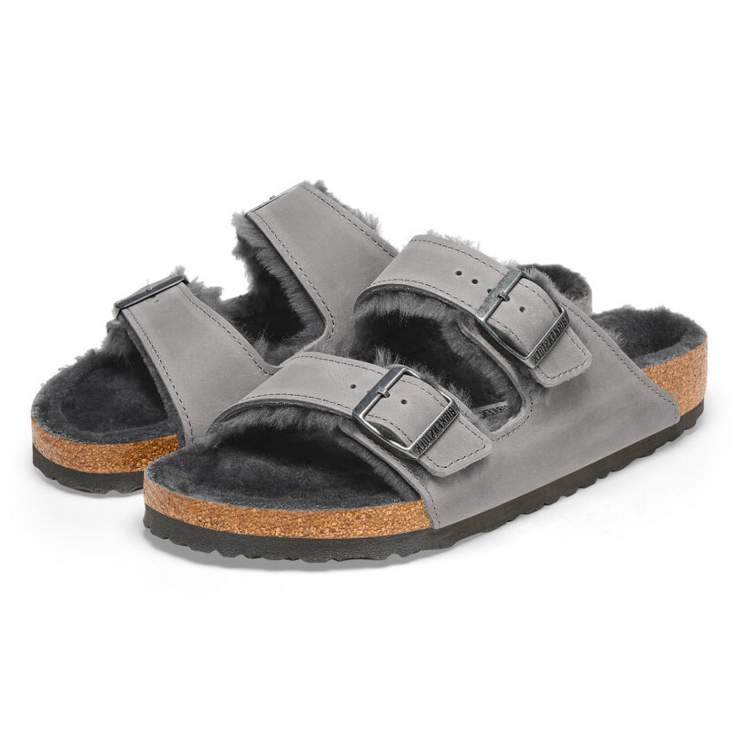 Birkenstock Arizona Shearling Lined in Iron Oiled