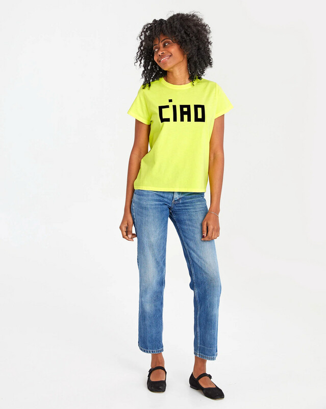 Clare V Classic Tee in Neon Yellow