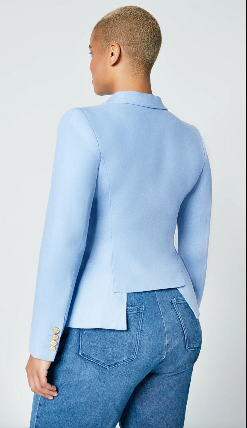 Smythe Linen Duchess Blazer in Periwinkle Blue