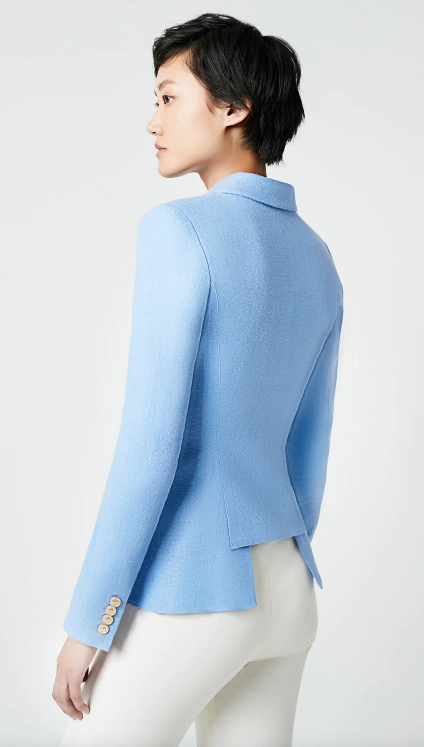 Smythe Linen Duchess Blazer in Periwinkle Blue