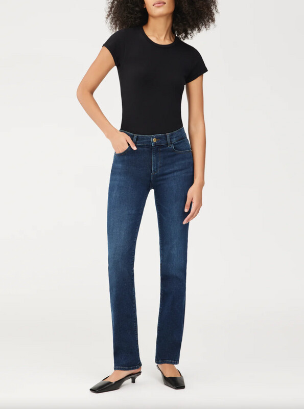 DL1961 Mara Mid Rise Straight Jean in India Ink