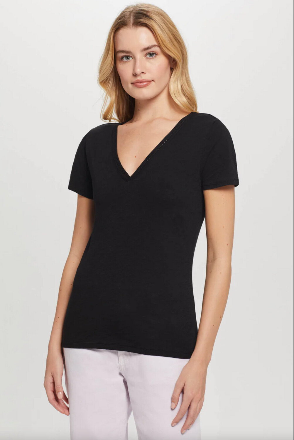 Goldie Honor Embroidered V-Neck Tee