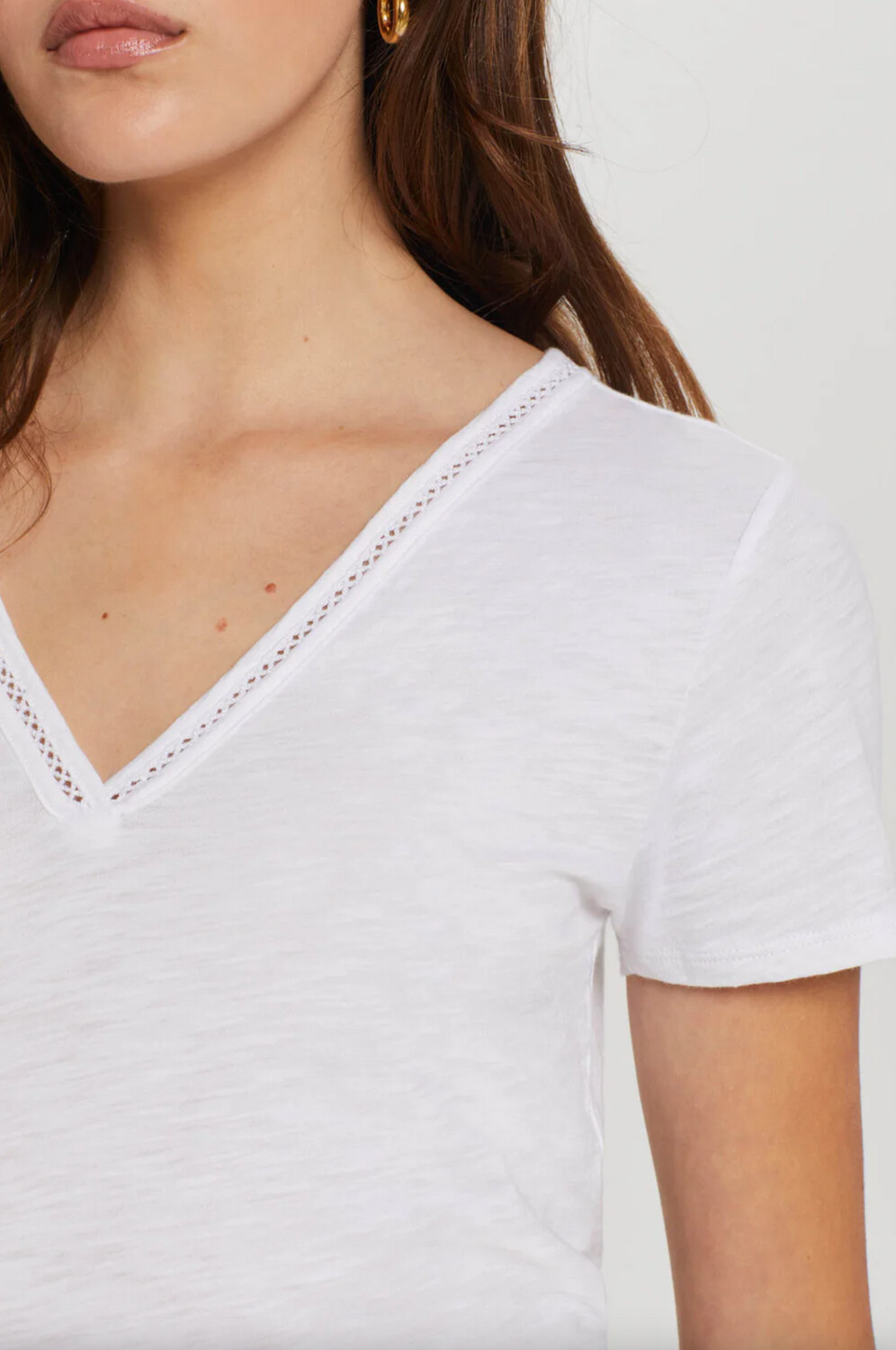 Goldie Honor Embroidered V-Neck Tee