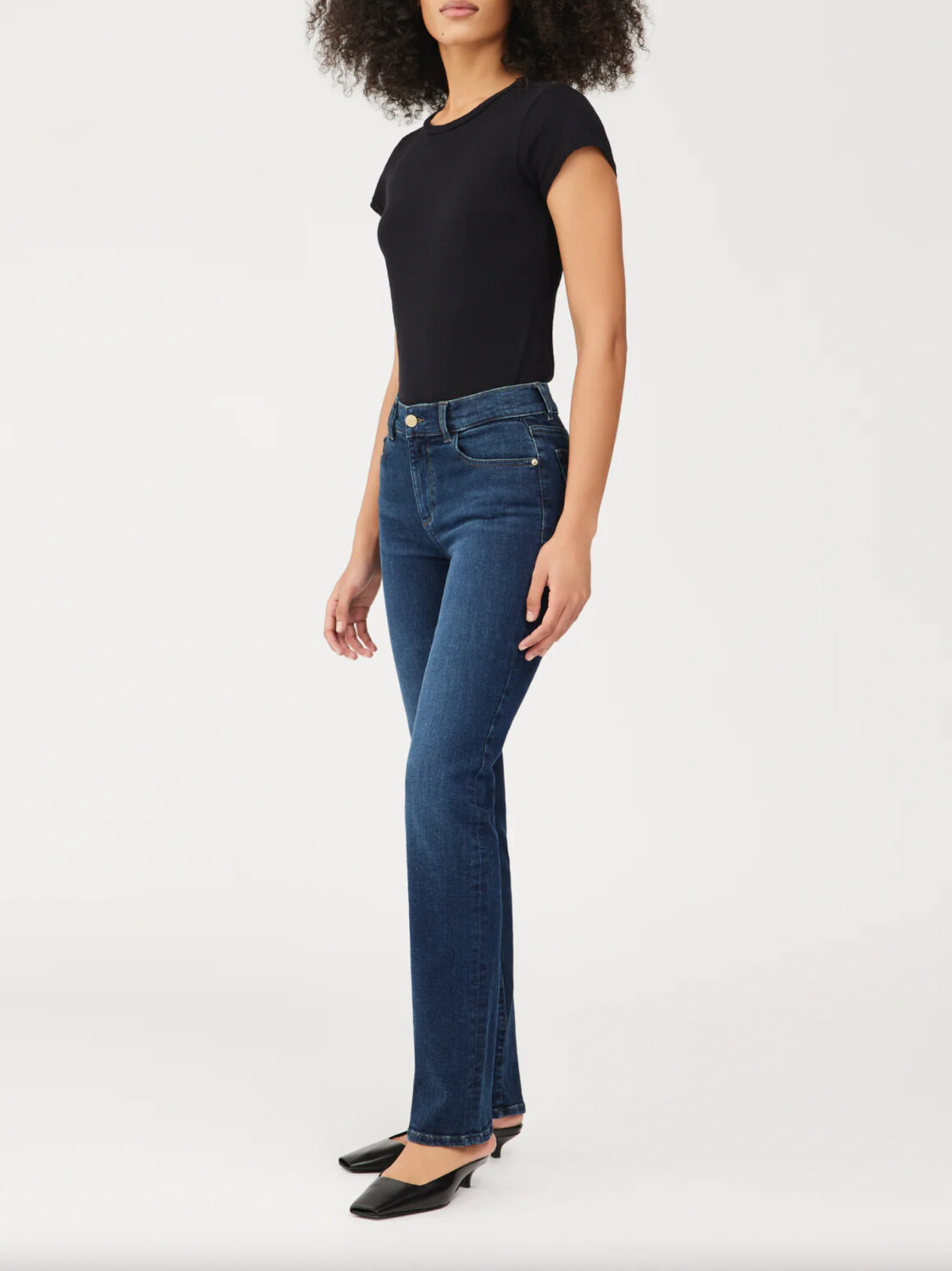 DL1961 Mara Mid Rise Straight Jean in India Ink