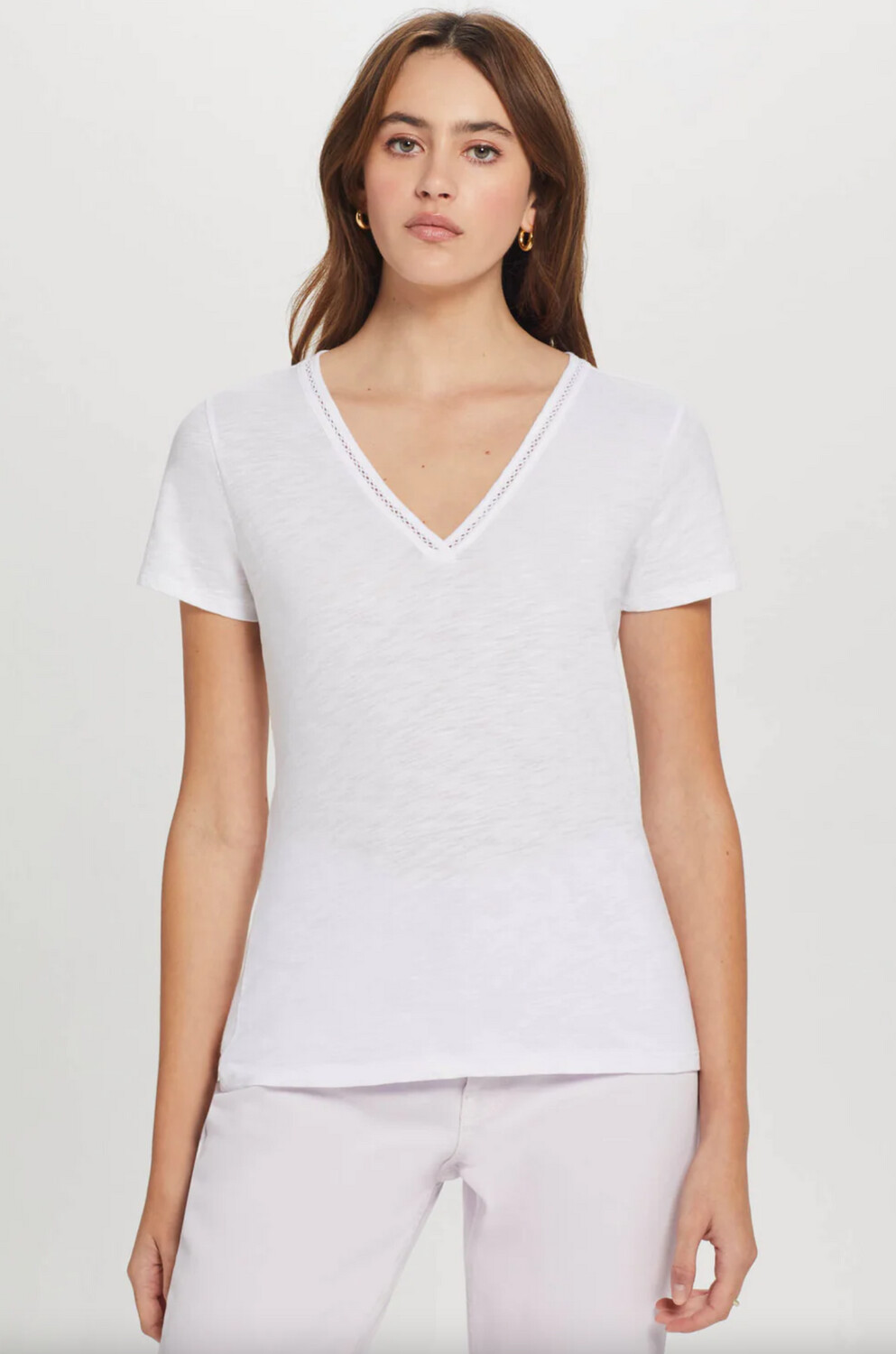 Goldie Honor Embroidered V-Neck Tee