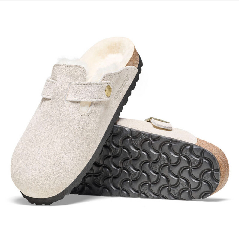 Birkenstock Boston Shearling Clog, Color: Antique White, Size: 36