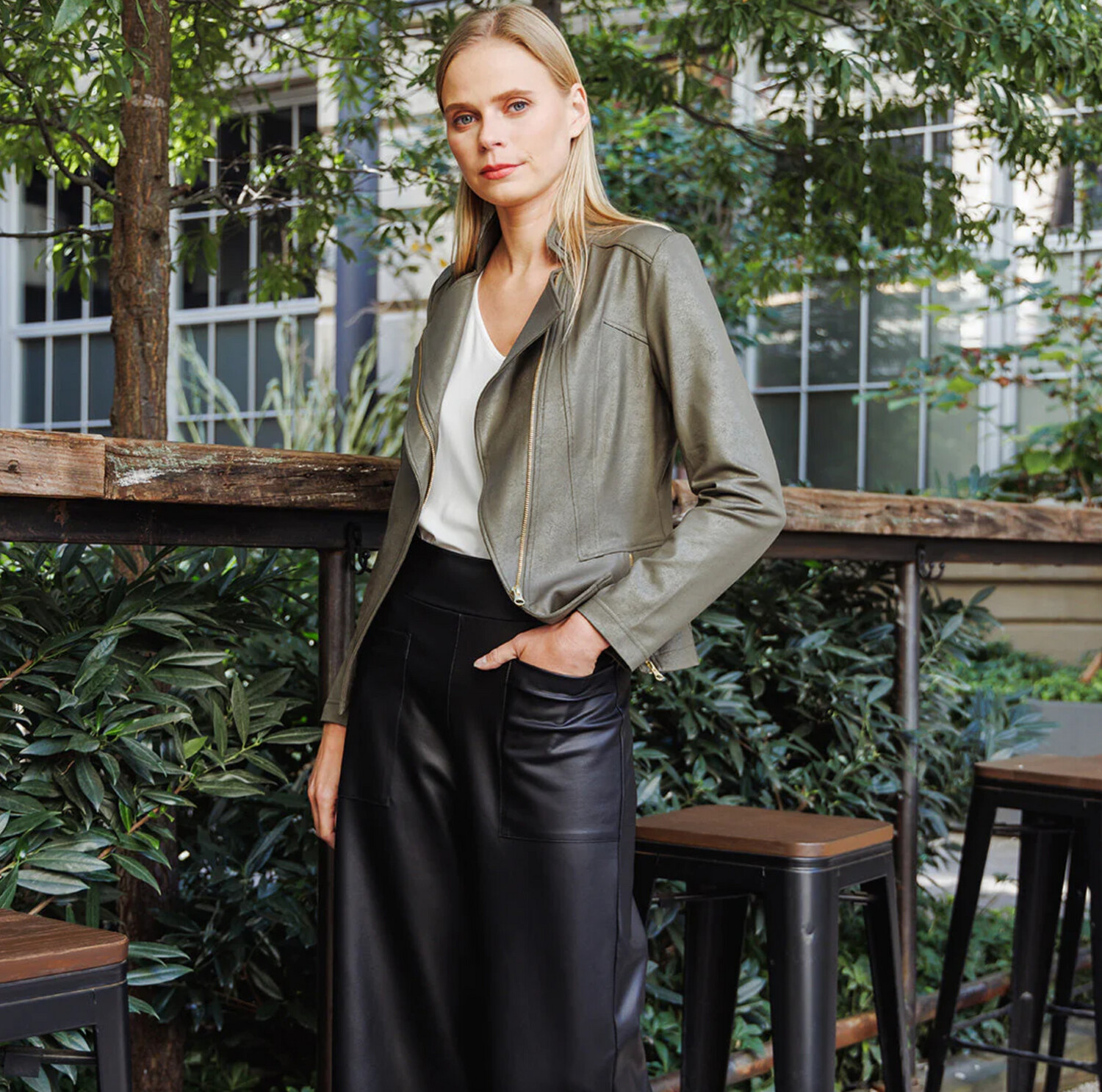 Clara SunWoo Liquid Leather Moto Jacket