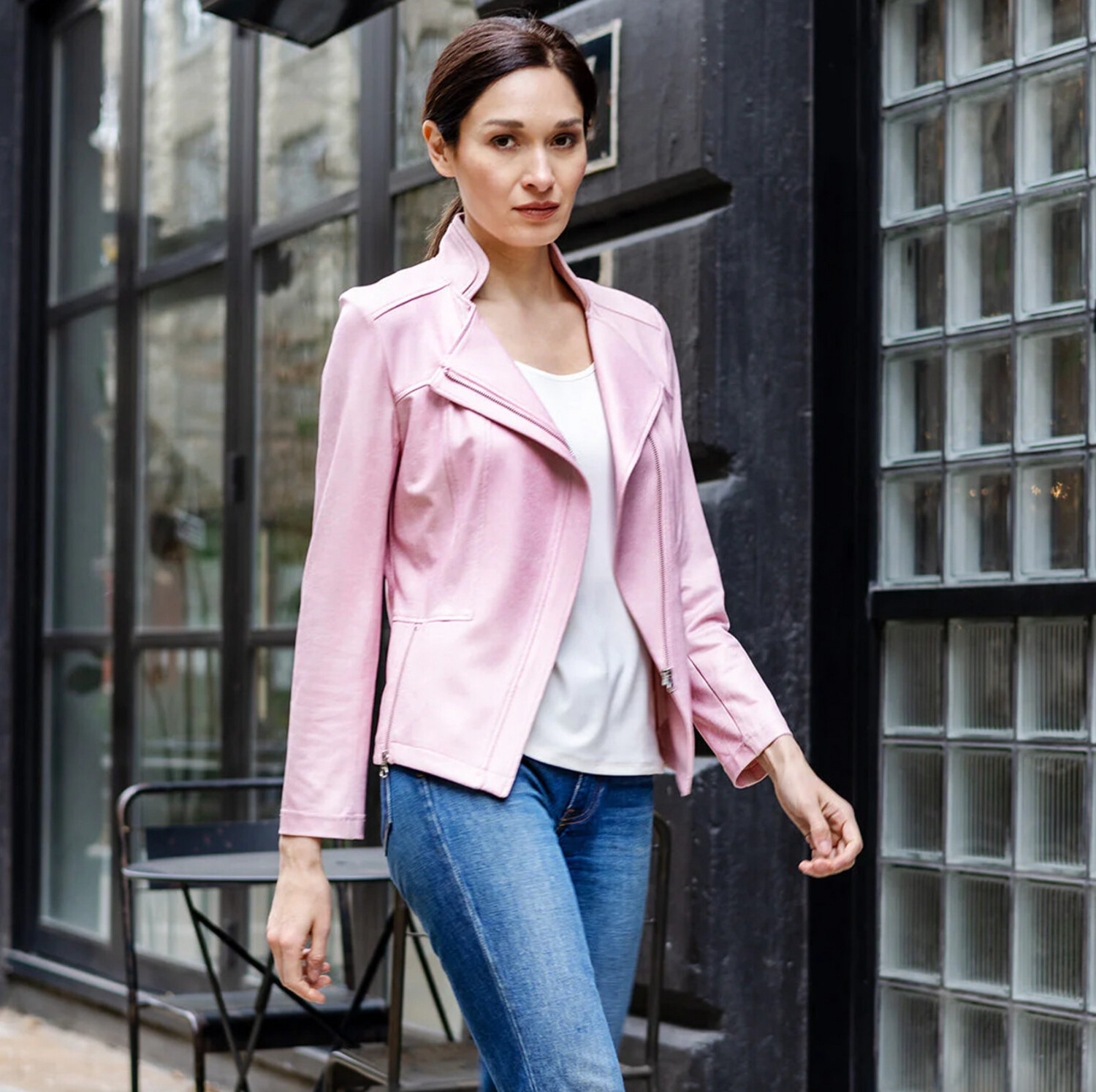 Clara SunWoo Liquid Leather Moto Jacket