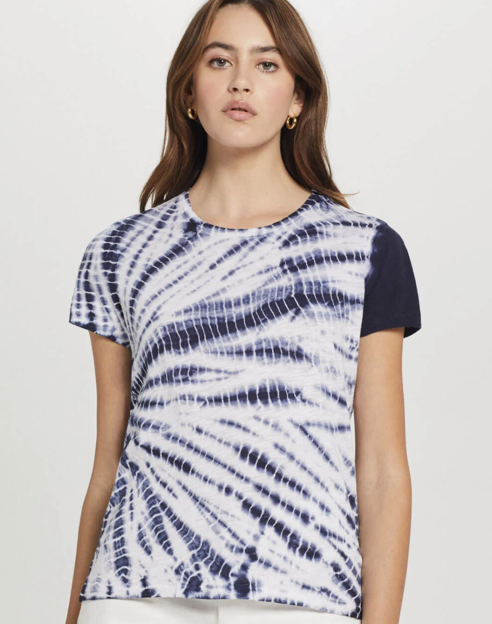 Goldie Short Sleeve Horizontal Tie Dye, Color: Loden, Size: XS