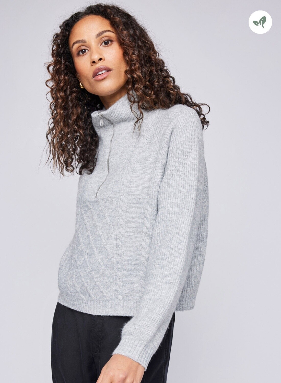 Gentle Fawn Georgie Quarter-Zip in Heather Grey
