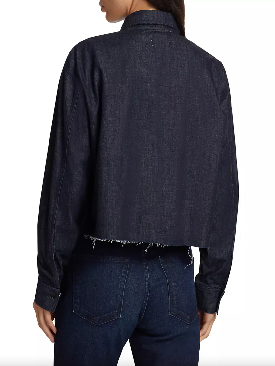 ASKK NY Cropped Denim Shirt in Rinse