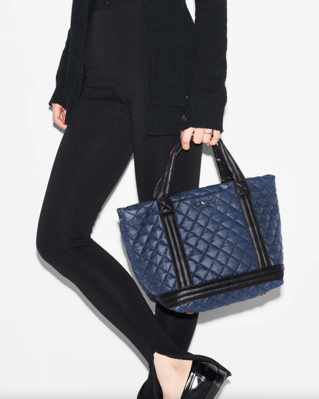 MZ Wallace Small Empire Tote in Navy/Black