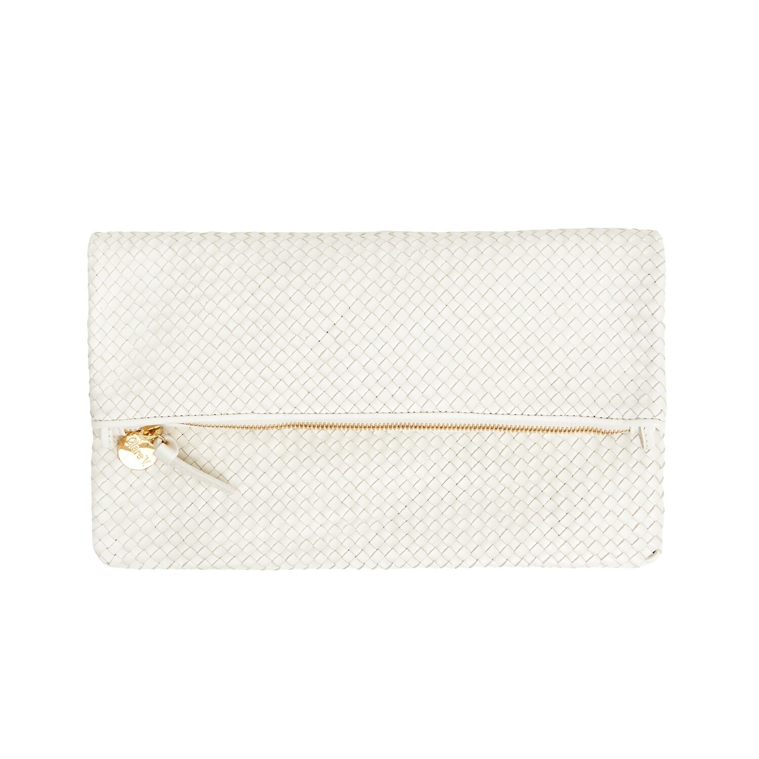 Clare V Brie Woven Foldover Clutch