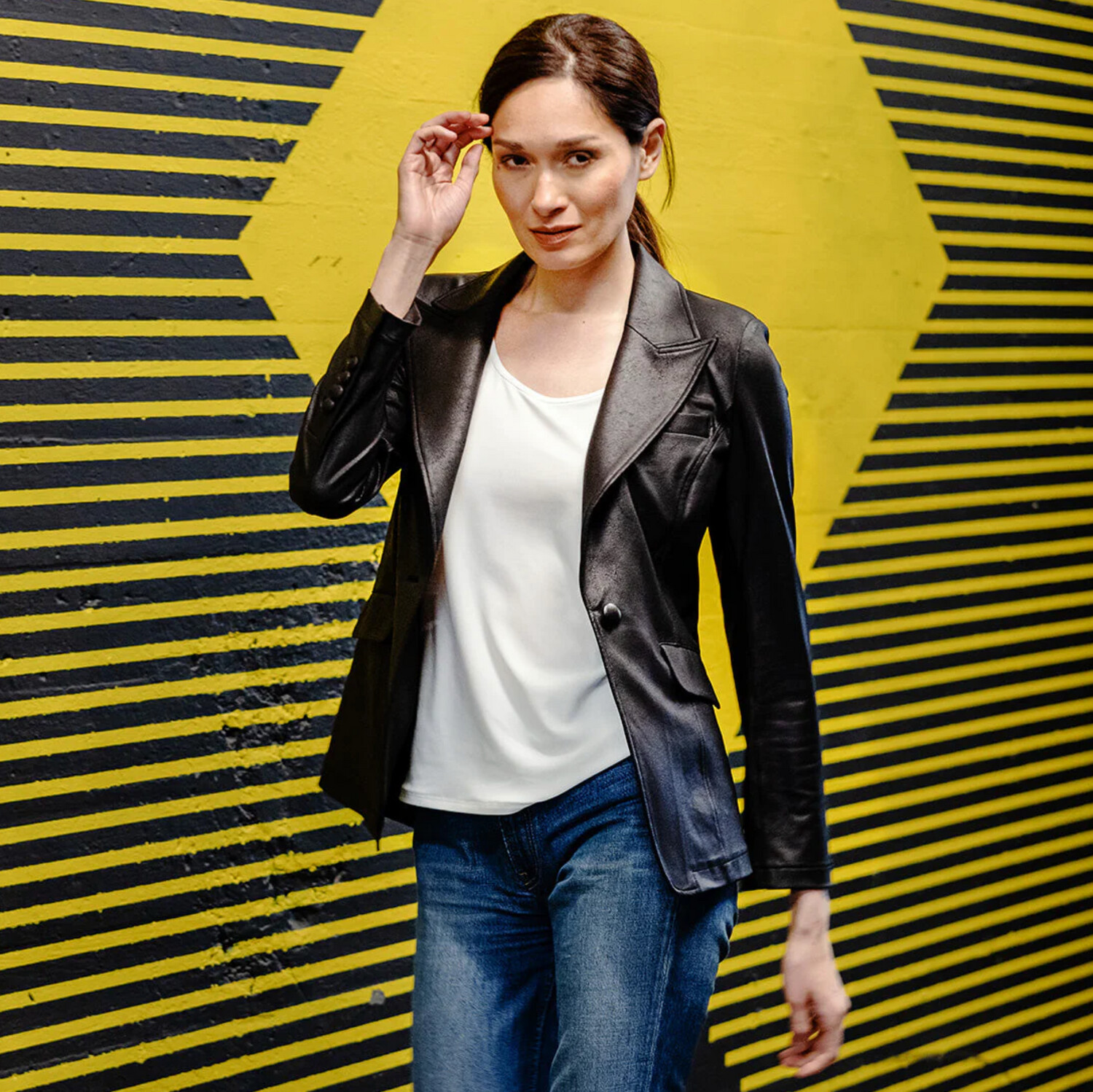 Clara SunWoo Black One Button Blazer