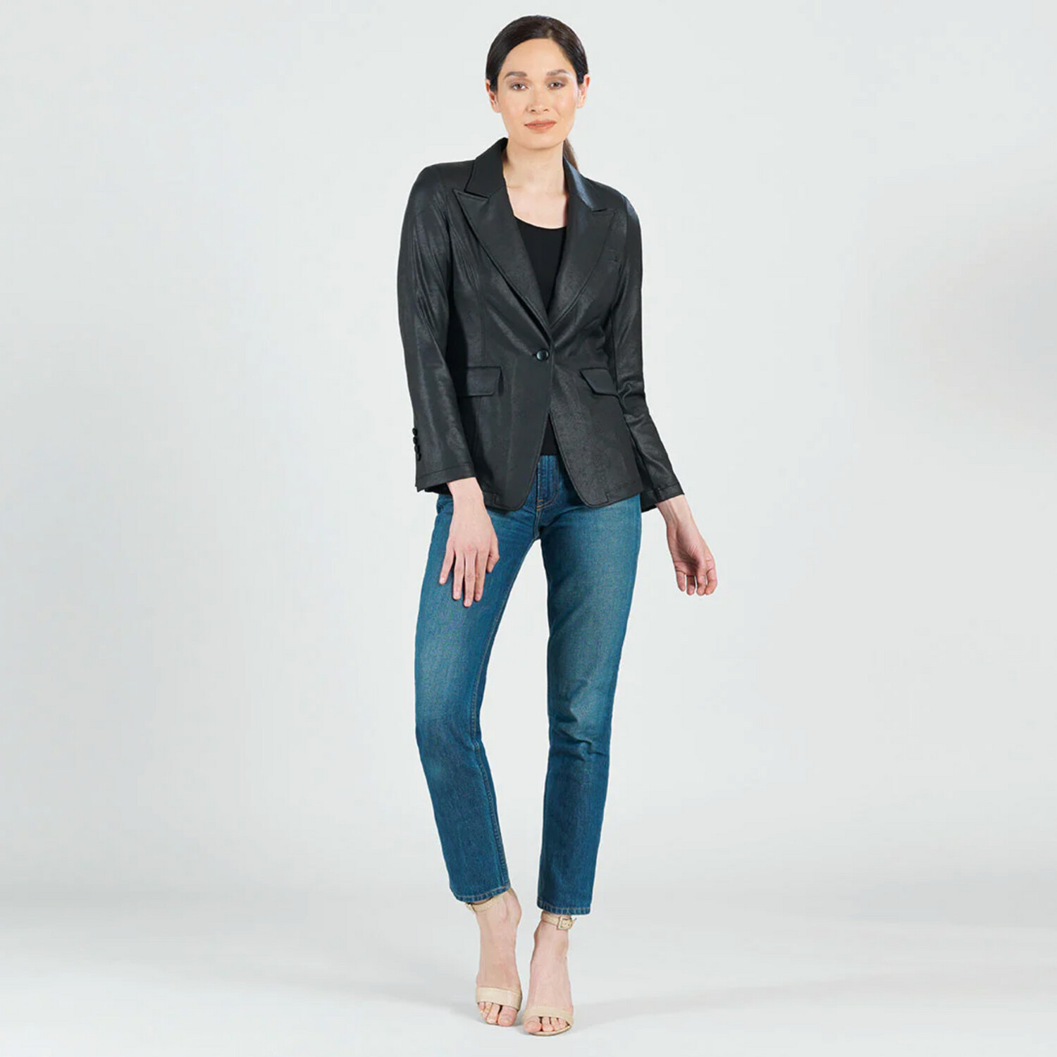 Clara SunWoo Black One Button Blazer