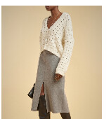 Liviana Conti V-Neck Sweater in Ivory